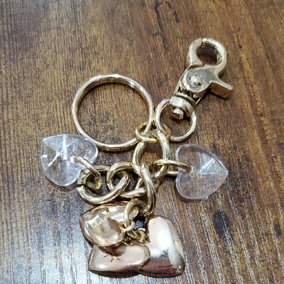 Gold and Silver Bag Charm   with Crystal Charms - Picture 1 of 3